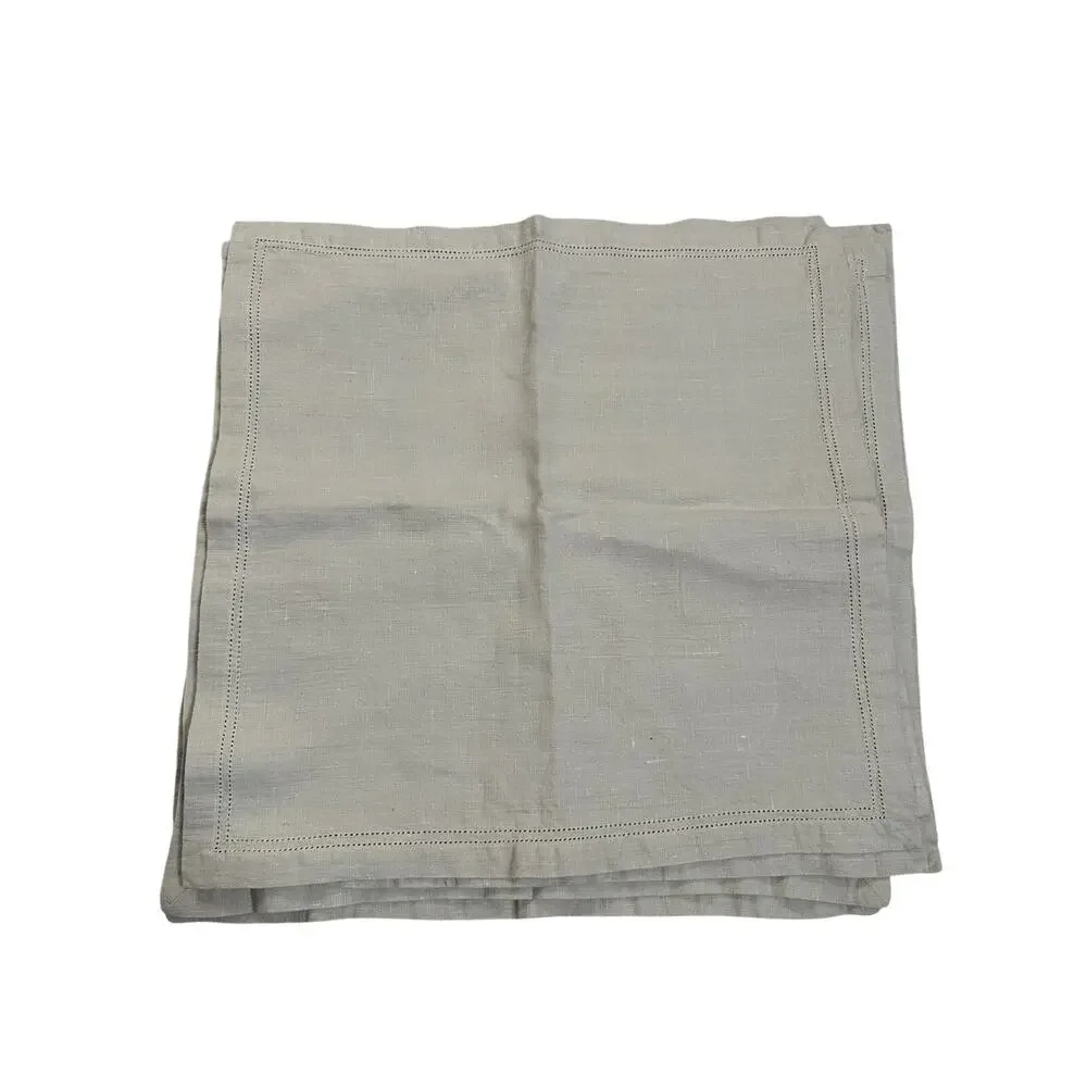Vintage Lina Vasi 100% Linen Table Napkins in Natural Set of 7